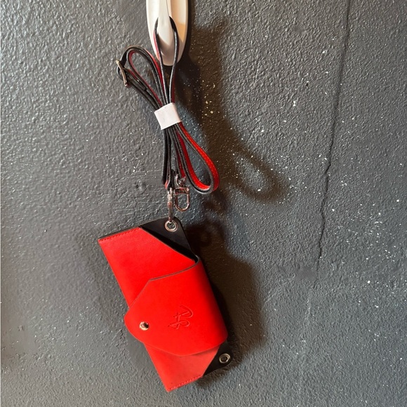 Ray Ban Red and Black Crossbody Wallet and Sunglasses Holder with Strap - Picture 1 of 6